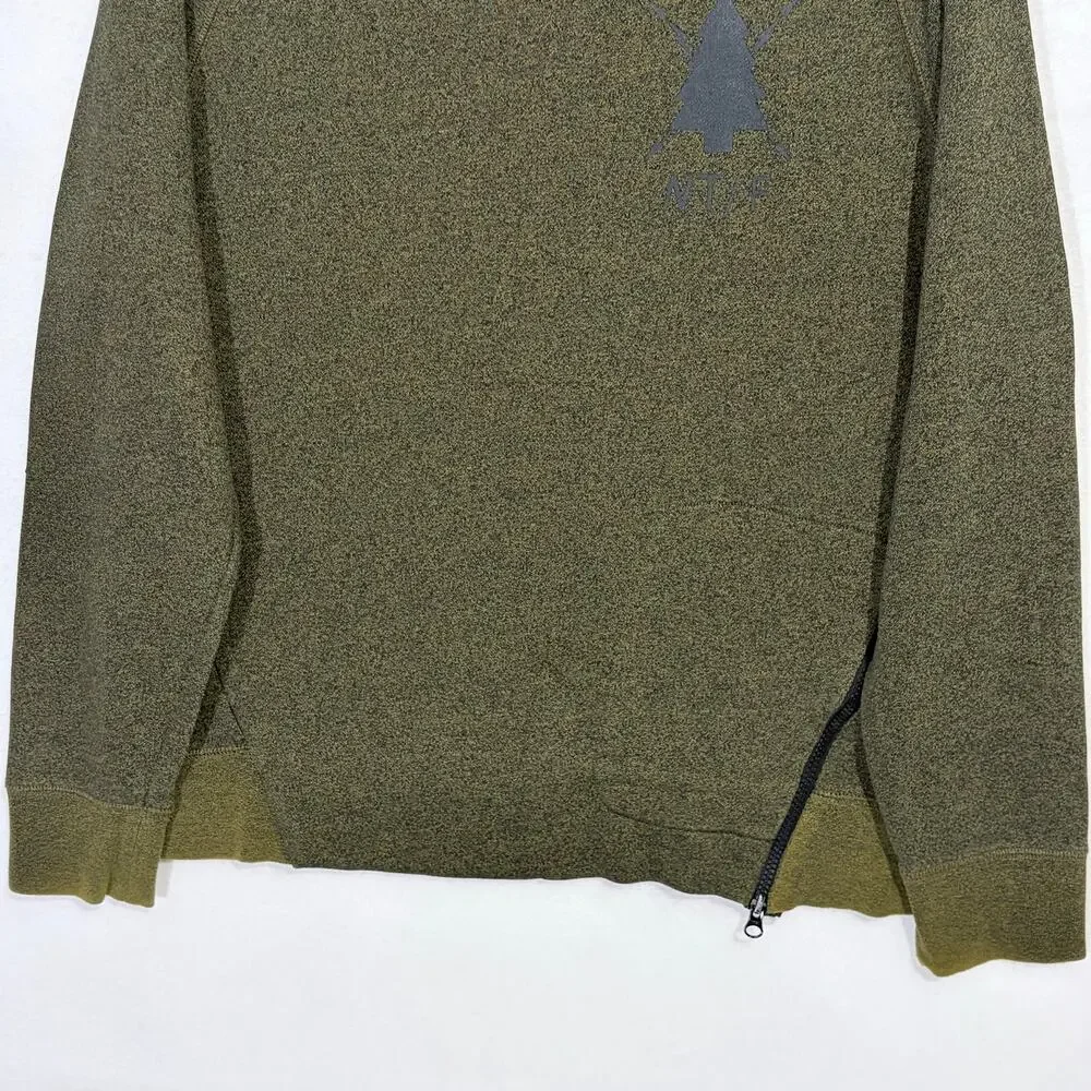 Nike Sweatshirt Men’s Large Green Pullover Athletic Long Sleeve Side Zip